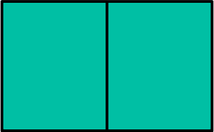Teal-Green Rectangle Fractions 2|2
