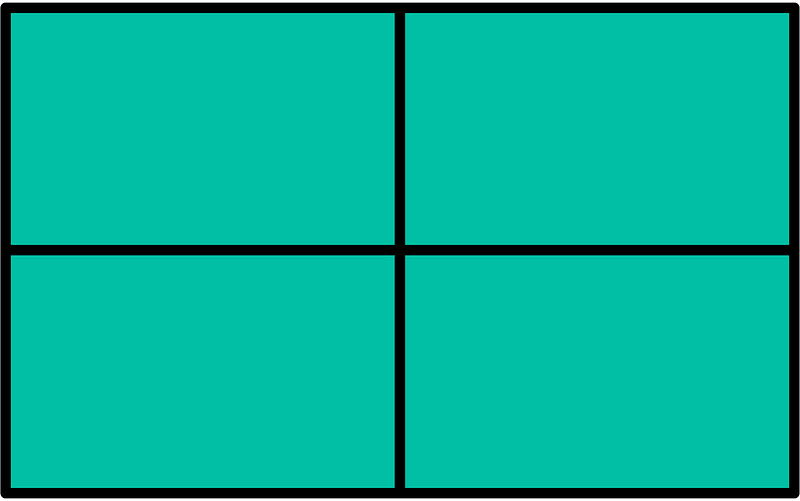 Teal-Green Rectangle Fractions 4|4