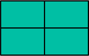 Teal-Green Rectangle Fractions 4|4