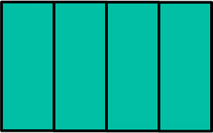 Teal-Green Rectangle Fractions 4|4