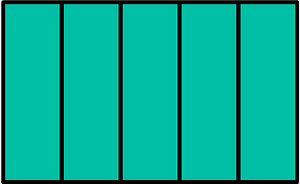 Teal-Green Rectangle Fractions 5|5