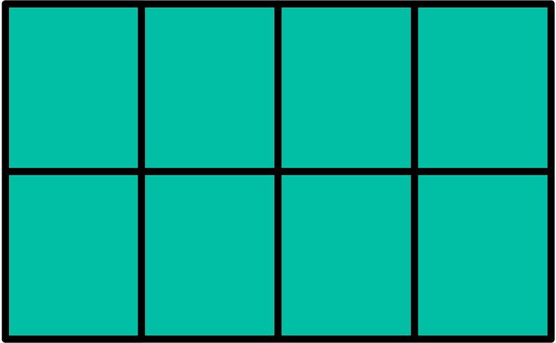 Teal-Green Rectangle Fractions 8|8