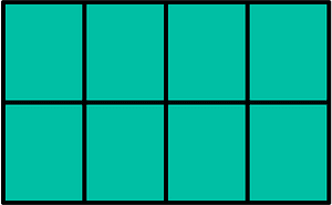 Teal-Green Rectangle Fractions 8|8