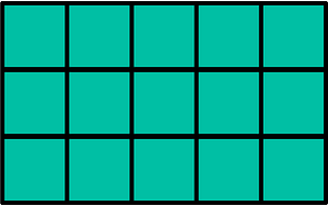 Teal-Green Rectangle Fractions 15|15