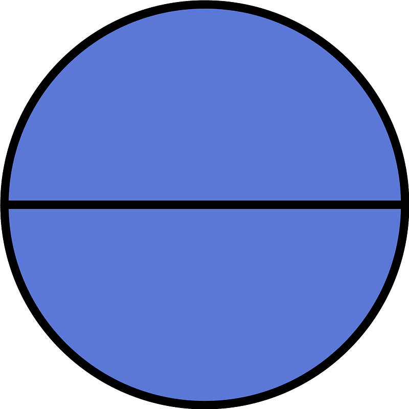 Ultramarine Circle Fractions 2|2