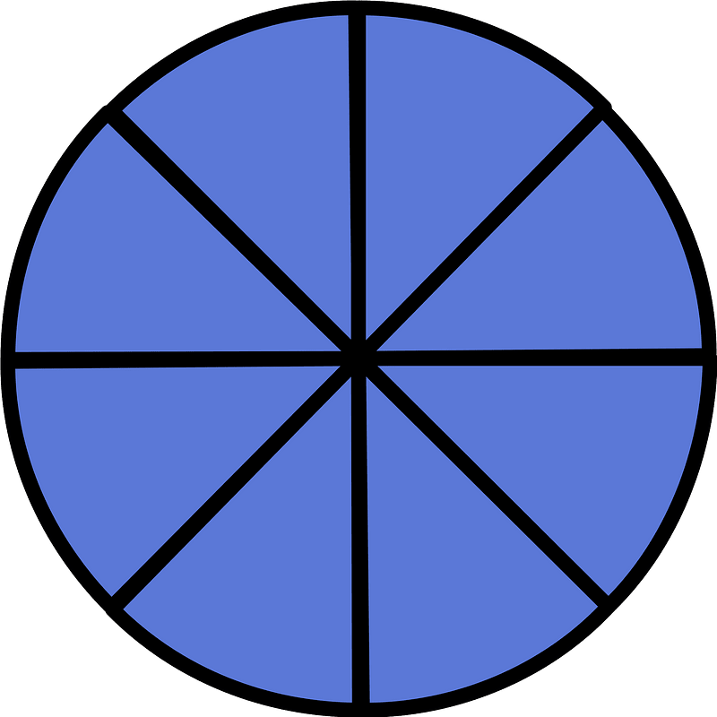 Ultramarine Circle Fractions 8|8