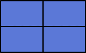 Ultramarine Rectangle Fractions 4|4