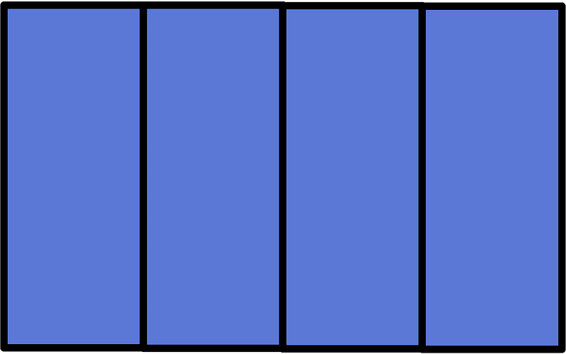 Ultramarine Rectangle Fractions 4|4