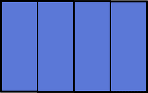 Ultramarine Rectangle Fractions 4|4