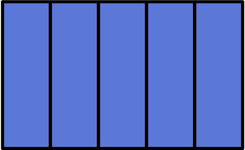 Ultramarine Rectangle Fractions 5|5
