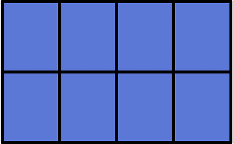 Ultramarine Rectangle Fractions 8|8