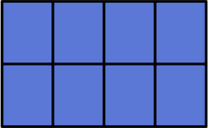 Ultramarine Rectangle Fractions 8|8