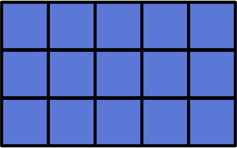 Ultramarine Rectangle Fractions 15|15
