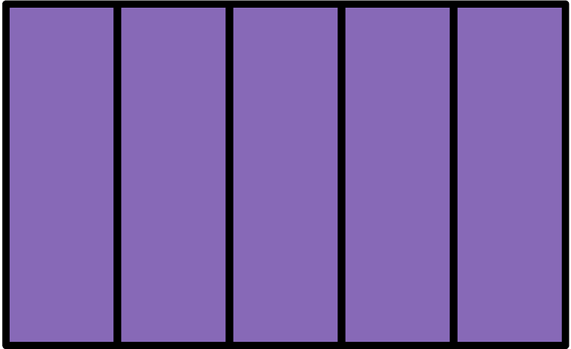Violet Rectangle Fractions 5|5