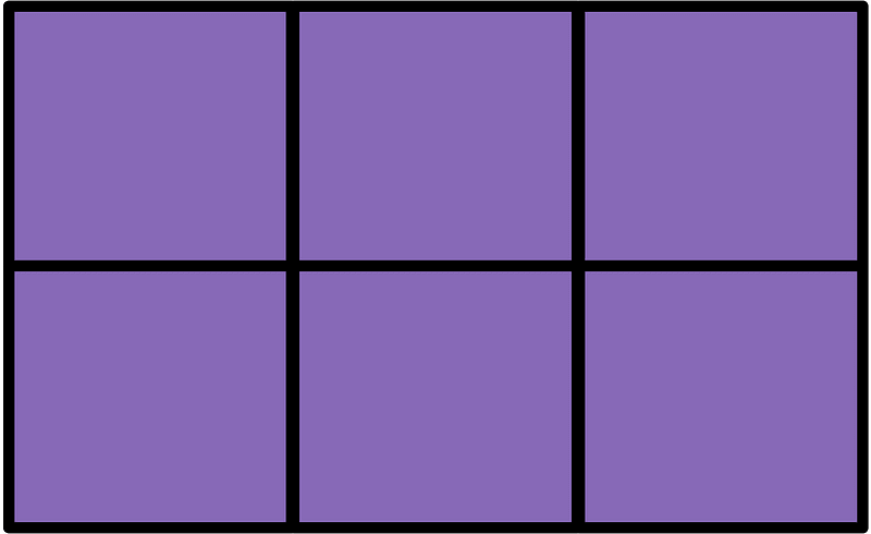Violet Rectangle Fractions 6|6