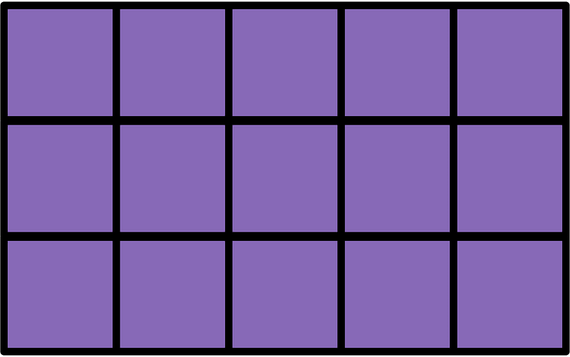 Violet Rectangle Fractions 15|15