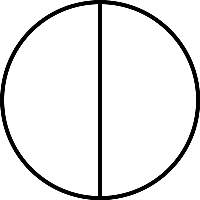White Circle Fractions 2|2