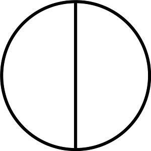 White Circle Fractions 2|2