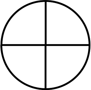 White Circle Fractions 4|4