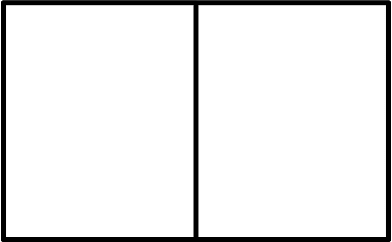 White Rectangle Fractions 2|2