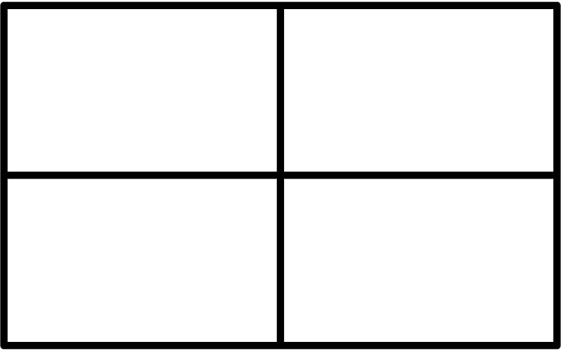 White Rectangle Fractions 4|4