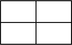 White Rectangle Fractions 4|4