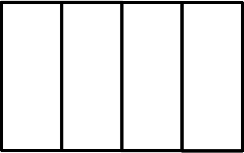 White Rectangle Fractions 4|4
