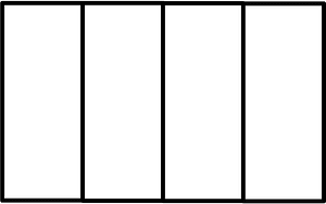 White Rectangle Fractions 4|4