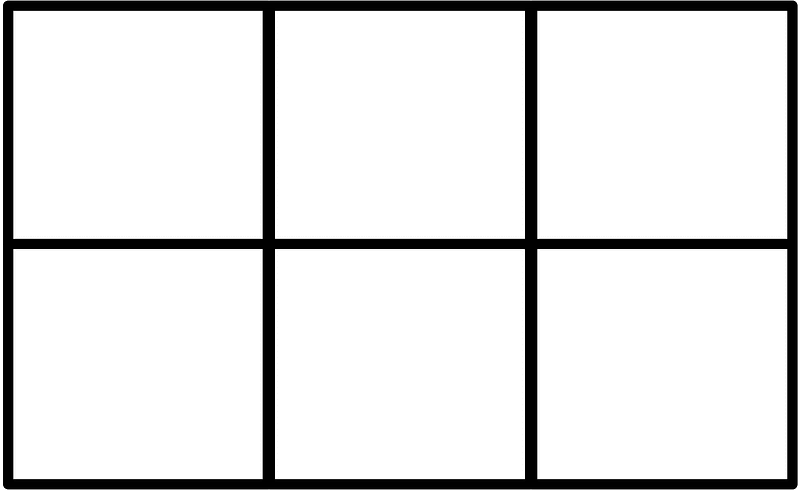 White Rectangle Fractions 6|6