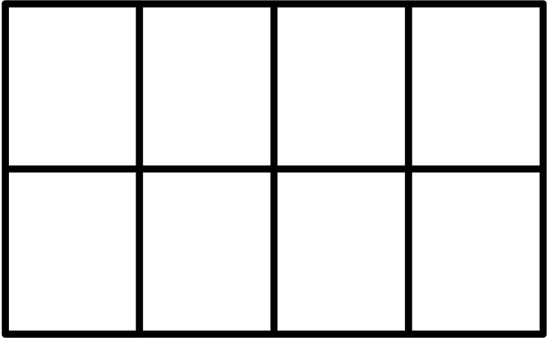 White Rectangle Fractions 8|8