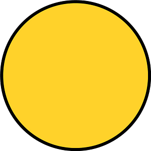 Yellow-Amber Circle Fractions 1|1