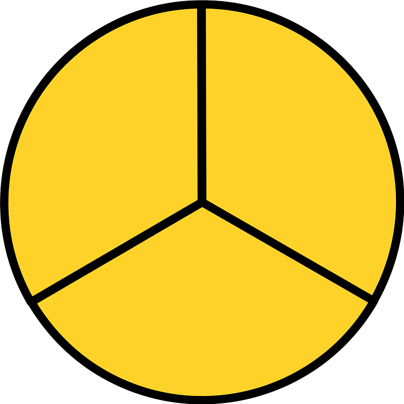 Yellow-Amber Circle Fractions 3|3
