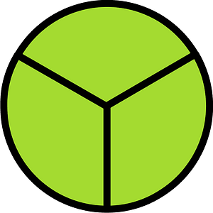 Lime Circles Fractions 3|3