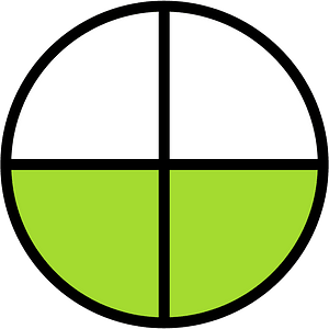 Lime Circles Fractions 2|4
