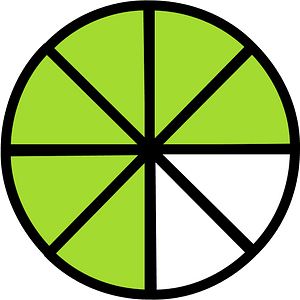 Lime Circles Fractions 6|8