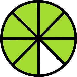 Lime Circles Fractions 7|8