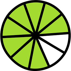 Lime Circles Fractions 8|10