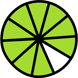 Lime Circles Fractions 9|10