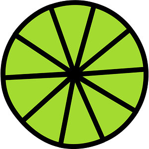 Lime Circles Fractions 10|10