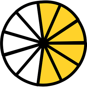 Yellow-Amber Circles Fractions 6:11