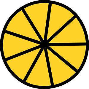 Yellow-Amber Circles Fractions 9:9
