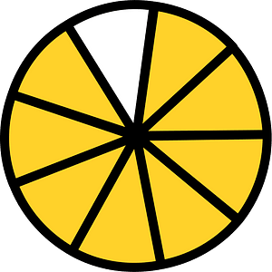 Yellow-Amber Circles Fractions 8:9