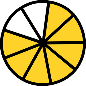 Yellow-Amber Circles Fractions 7:9