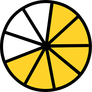 Yellow-Amber Circles Fractions 6:9