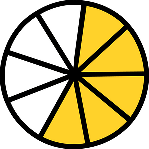 Yellow-Amber Circles Fractions 5:9