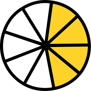 Yellow-Amber Circles Fractions 4:9
