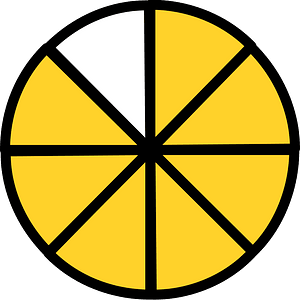 Yellow-Amber Circles Fractions 7:8