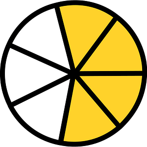 Yellow-Amber Circles Fractions 4:7
