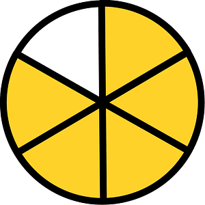 Yellow-Amber Circles Fractions 5:6