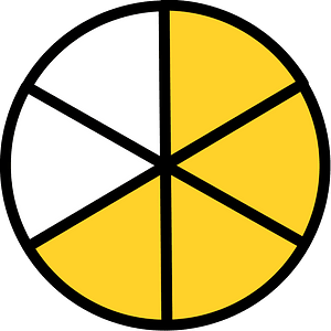 Yellow-Amber Circles Fractions 4:6